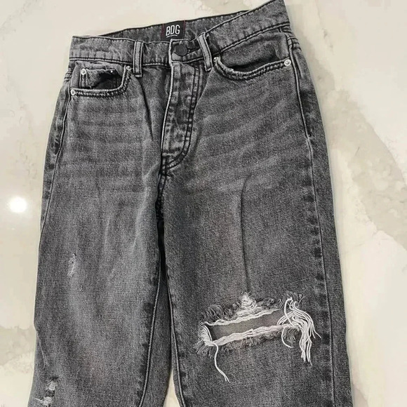 BDG Urban Outfitters Denim Jeans Black Slim Straight Button Fly Women's Size 24 - Picture 3 of 8